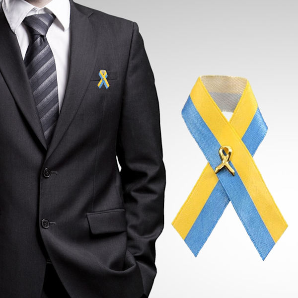 Ukrainsk flaggfredsknop brosch blå gul band badge stift för kläder ryggsäck hatt väska