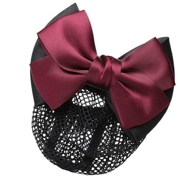 Bowknot Hair Snood Net Elegant Kvinner Barrette Hårklemme Bundeksel for servitør Sykepleier Rød Bowknot Net