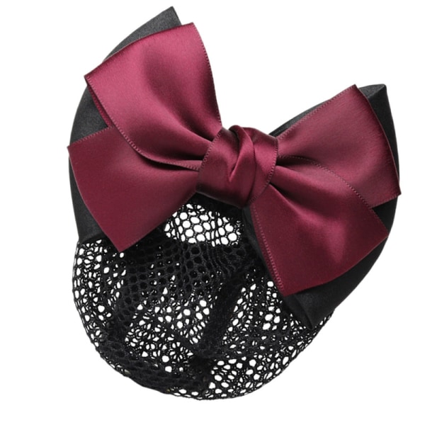 Bowknot Hair Snood Net Elegant Women Barrette Hair Clip Numpun cover tarjoilijan Sairaanhoitajalle Punainen Bowknot Net