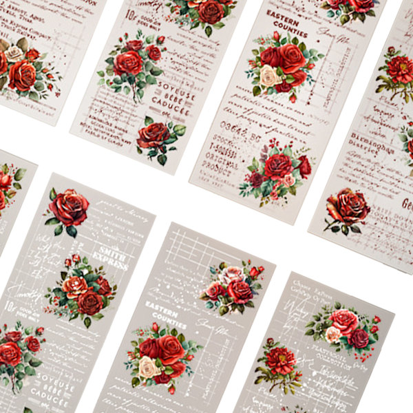 30 arkkia Vintage-leikekirjapaperia Journaling Scrapbooking -tarvikesarja Esteettinen koristeellinen askartelupaperi Planner Journaling Rose