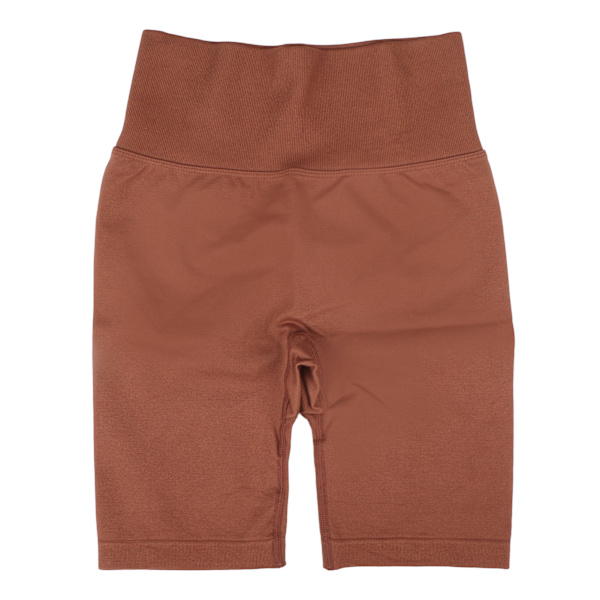 Yogashorts, hög midja, snabbtorkande, elastiska, mjuka, andningsbara, kaffefärgade cykelshorts för kvinnor, M