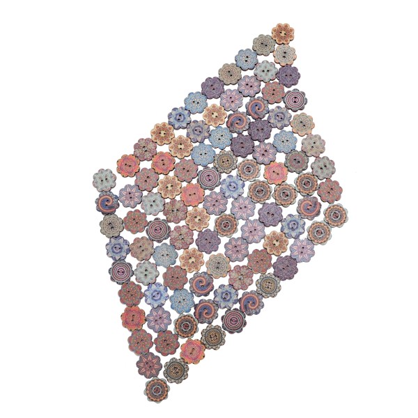 100 stk 20 mm retro stil vakkert mønster blomsterformet treknapp for DIY Craft