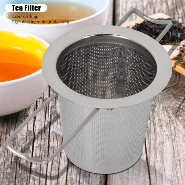 Rustfrit stål mesh te infuser metal kop si Foldeligt filter med låg