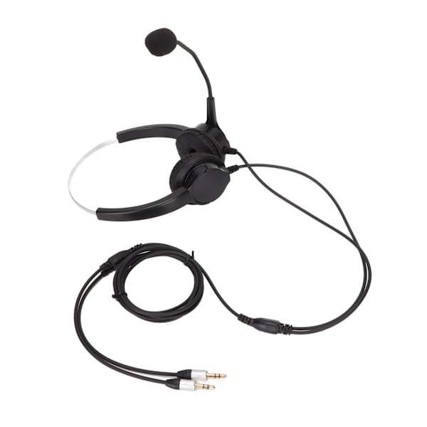 Call Center Headset med dobbel 3,5 mm plugg hørselsvern støydempende mikrofon datamaskin headset
