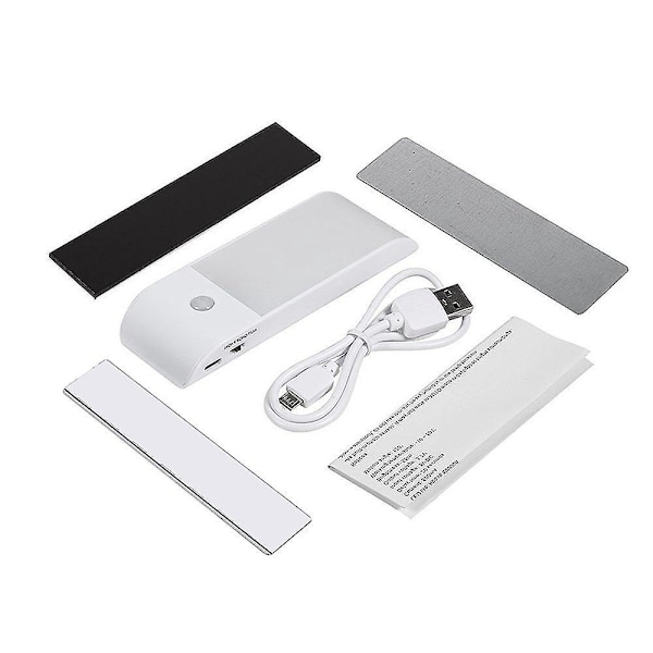 Automatisk LED Nattlampa, Batteridriven 12 LED Nattlampa med Rörelsesensor, Skåplampa, Nattlampa Sovrum, Trappa (Kallvitt, 2 ST)