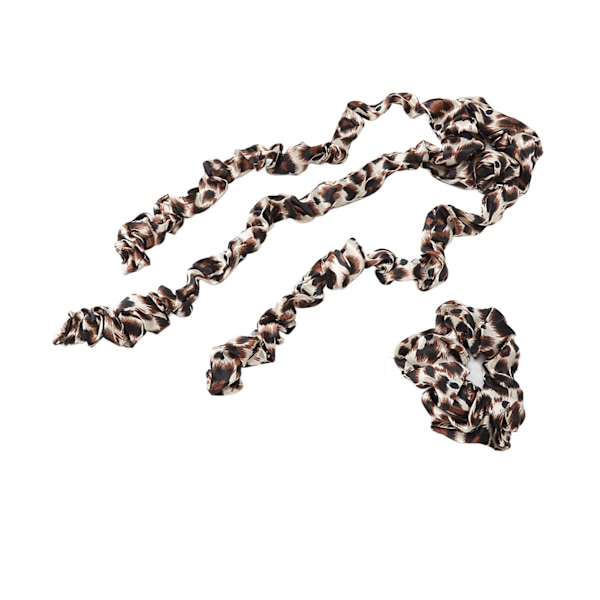 Varmefri hårkrøllemaskine med scrunchie Varmefri krøllestang pandebånd Sovende hårruller Stylingværktøj Leopardprint