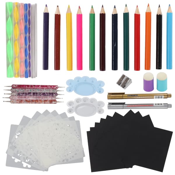 50 stk. Mandala Dotting Tools Malersæt Multifunktionelt Komplet Værktøjssæt til Rock Dot Paint Stencils til DIY Håndværk