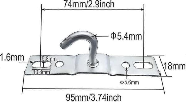 6 Pieces Ceiling Hook 95mm Ceiling Lamp Base Plate Ceiling Chandelier Hook Screw Mounting Heavy Duty Galvanized Iron For European Lamp Ceiling Fans Flow