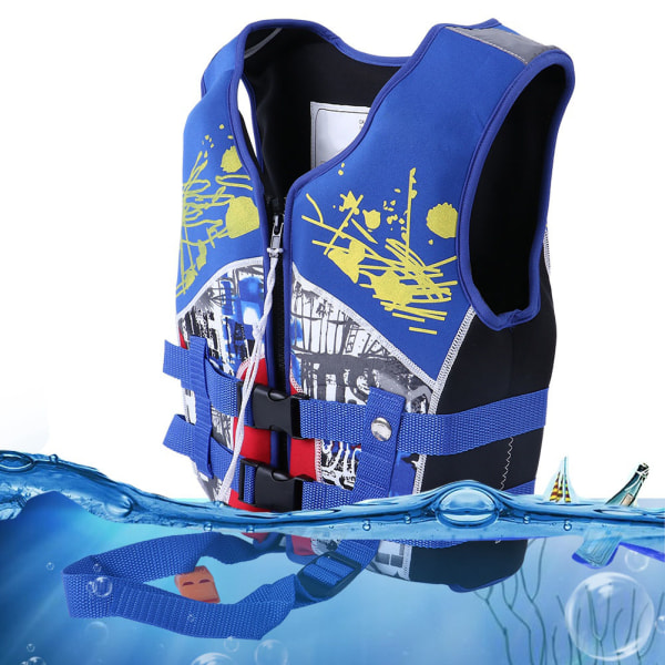 Manner Kids Simjackor Barn Simväst Neopren Swim Learner Badkläder (Blå L)