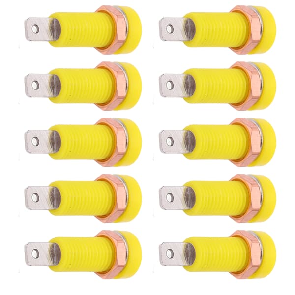10 stk 4 mm Banan Jack Socket Mount Binding Post Connector Adapter Panel for Elektronisk Instrument Gul