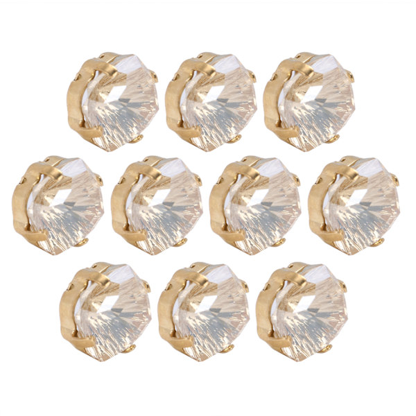 10 stk. syklo diamant fed firkantet glas high top tøj tilbehør dekorationer K9 10mm gylden champagne