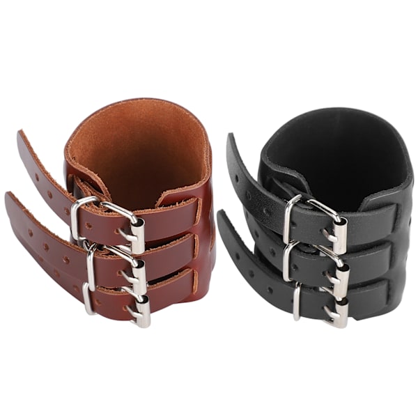 2 st Punk Armband Justerbara Konstläder Armband Manschett Armband Tillbehör