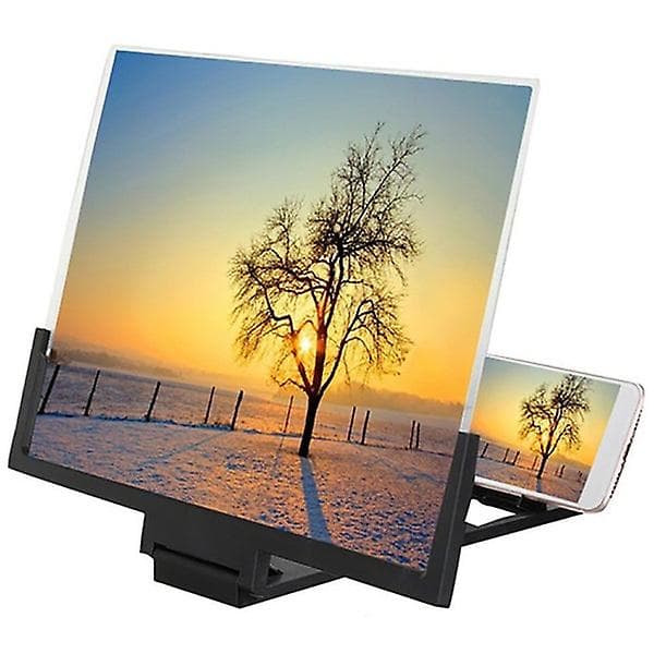 14\" Foldable Mobile Phone Screen Magnifier with 3D HD Radiation Protection - Black