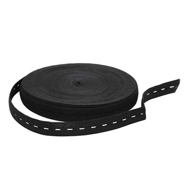 Elastiskt band Bredd 2cm Stickad spole perukband för sömnad Kläder Byxor Bälten Peruker DIY HantverkSvart