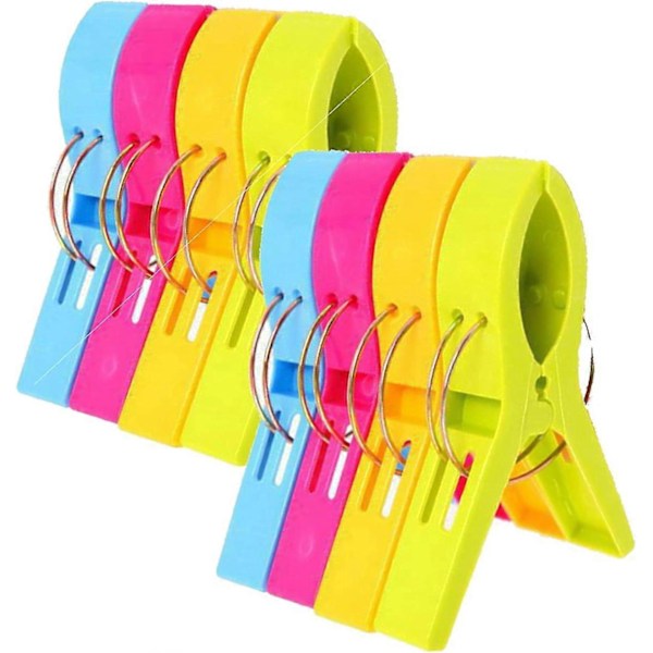 Strandhandduksklämmor Vindtäta Klämmor för Handdukar, Täcken, Filtar, Kläder, Strandhanddukar, Dukar, Plastklädnypor (8-pack)