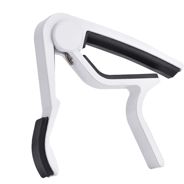 Bærbar Quick Change Tune Clamp Håndholdt Tuner Capo for Folk Guitar White
