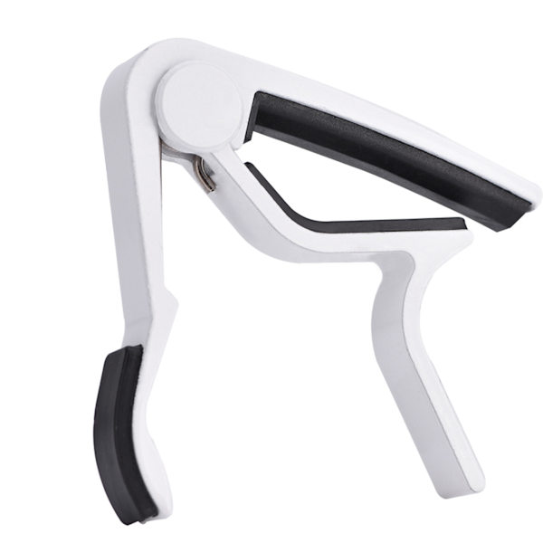 Bærbar Quick Change Tune Clamp Håndholdt Tuner Capo til Folk Guitar White