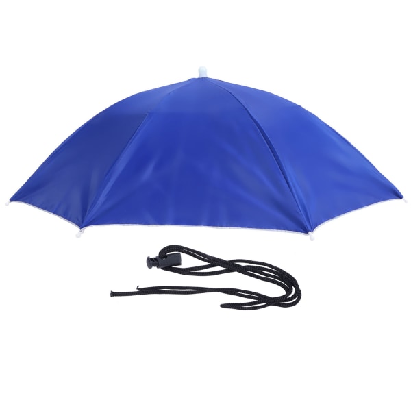 Vanntett sammenleggbar paraplyhatt for voksne for utendørs fiske og fotturer (mørkeblå)
