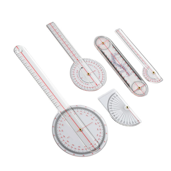 5 Styck Finger Small Joint Goniometer Clear Scale Transparent PVC Finger Goniometer Kit för knä Armbågsled