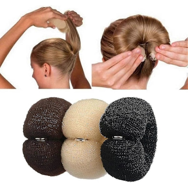 3 stk. Hurtig Hårknute Donut Bånd Maker Hårknuteverktøy Snap Hårrull Kvinner Hårformer Skum Snap Roll_SZXM 3 stk.