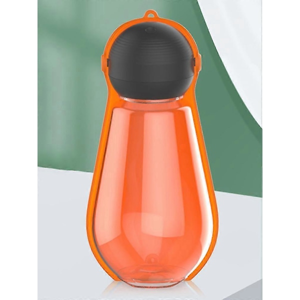 380ml Läcksäker Dispenser Reseportabel Hundvattenflaska med Skål Zekai Orange