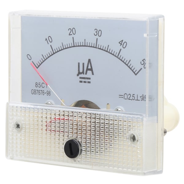 85C1 DC0-50UA Pointer DC Amperemeter Head Ampere Meter Line Circuit Mätenhet