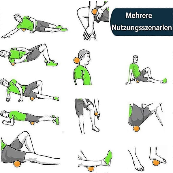 2 st Massageboll Set, Jordnöts Duo Massagebollar, Duoboll 8cm 16cm, För Själv Myofascial Triggerpunktsbehandling -CHSZ