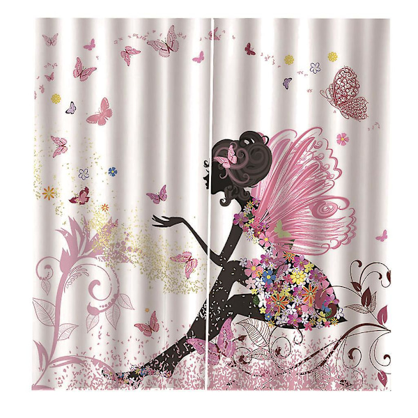 Termisk Isolerende Mørklægningsgardiner Hvid Rosa Gul Sommerfugl Fe 1 Styk Børneværelse Baby Pige Gardin Stue Moderne Design 100X140cm