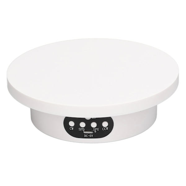 Roterande displaystativ 16 cm vit fjärrkontroll lågbrus elektrisk 360 graders skivspelare displaystativ