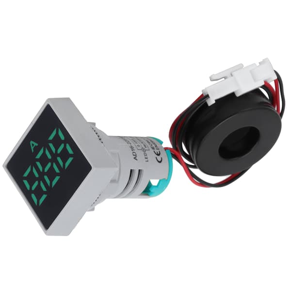 Digitalt Strømmåler Mat Panel Amperemeter Signalindikatorlys AC 220V AD16‑22FSAGrøn