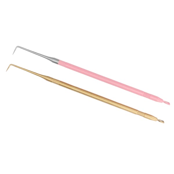 2 stk B6 Vippebukkeløfteværktøj Buet spids kort kam Rustfrit stål Vippeseparationsstang Guld Pink