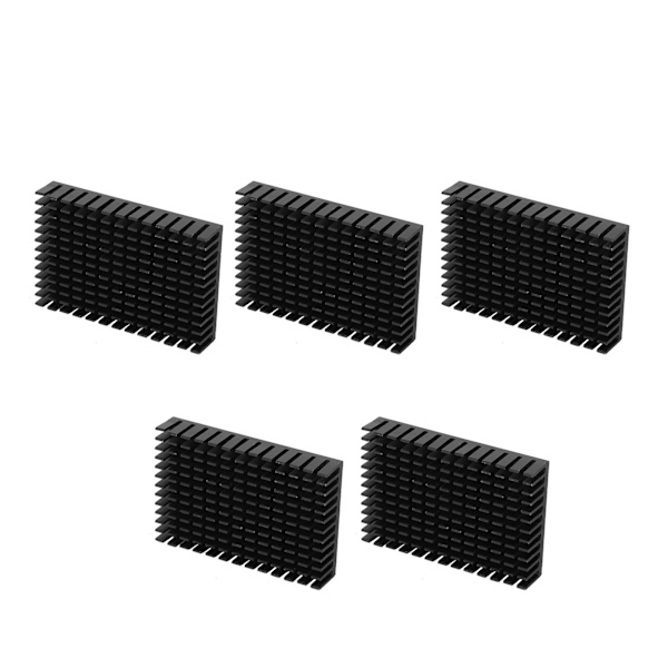 5 stk. aluminium køleplade køleradiator CPU-køler industrielle komponenter P40x11x60 sort