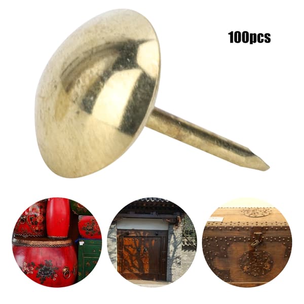 100 stk. møbelnitter Antik messing jern møbler dekorative tegnestift tilbehør 11x17mm Guld