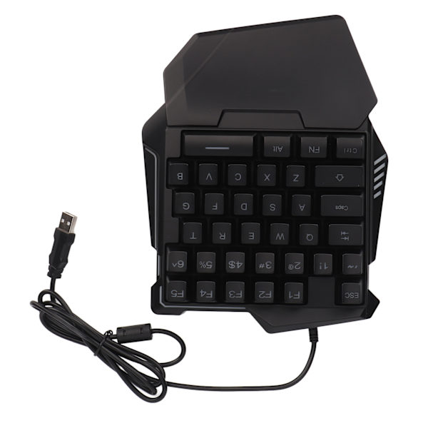 Enhandsspeltangentbord 35 nycklar Färgglad bakgrundsbelysning Professionellt USB gränssnitt Ergonomiskt RGB-tangentbord för PC