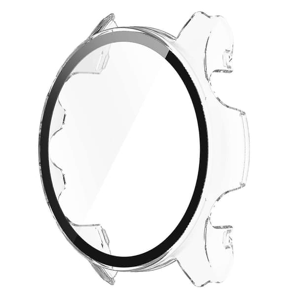 Hard PC Case with Scratch and Drop Protection for Garmin Forerunner 255, Protective Watch Case with Tempered Glass Screen Protector Transparent