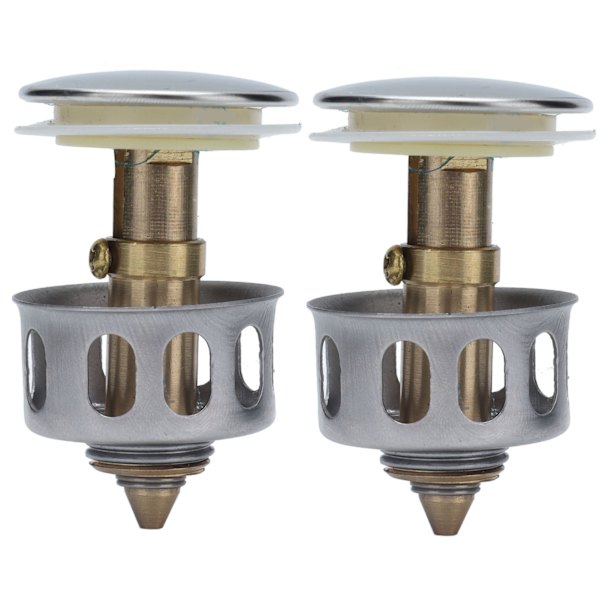 2 stk. Push Bounce Core Universal Kugler Pop Up Vask Stopper Afløbsfilter til Badeværelse