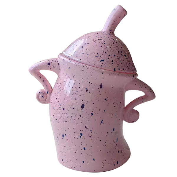 Kanister med attitude - Faldfast PVC holdbarhed - Fødevarebeholdere med låg - Skrivebordsdekoration til Halloween - Pink
