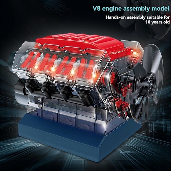 DIY V8 Motor Model Samlesæt Otte Cylinder Motor Model Bygning