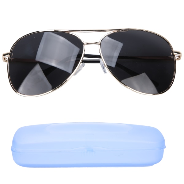 Polarisoidut ultraviolettisäteilyn kestävät lasit kultakehys musta harmaa linssi Vintage Style anti-UV aurinkolasit