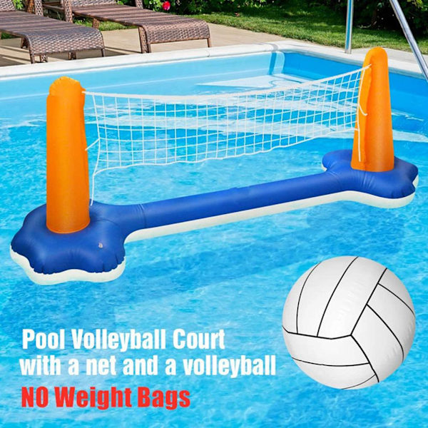 Uppblåsbar pool flytande set volleybollnät och basketkorgar flytande pool simning spel leksaker för barn och vuxna vattensporter set