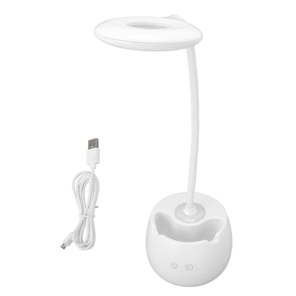 LED-pöytävalaisin, USB-ladattava, silmiä hoitava lukulamppu, 3 tilaa, kosketusohjaus, kynätelineellä kotiin ja toimistoon