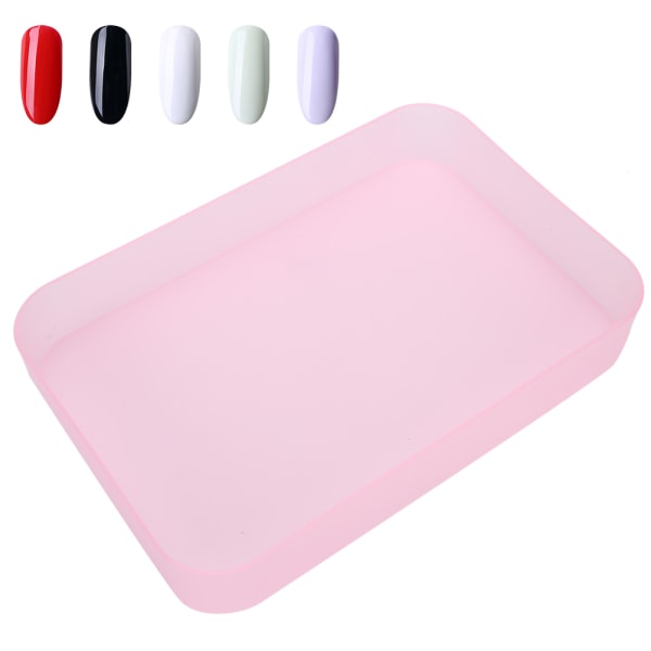 Nail Art Oppbevaringsboks Neglebeholdereske Makeup Organizer Holder for negleverktøy Sminkebørster Rosa