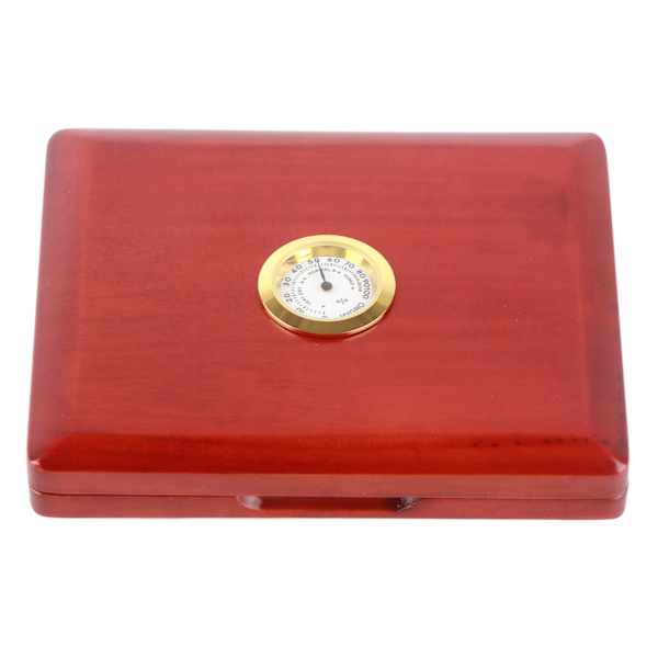 Saksofon Klarinett Reed Case Solid Wood 5-Reeds Oppbevaringsboks med Hygrometer