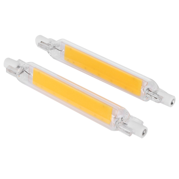 2 stk. R7S pære COB 15W dobbeltsidet lyskilde 118mm projektør tilbehør 220V varm hvid 3000K