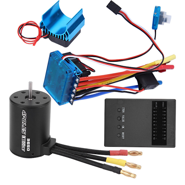 3650 Moottori 3100Kv Harjaton ESC Lämpöallas Ohjelmakorttisarja 1/10 RC-autolle (60A )
