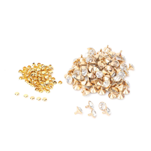Stof krystal indlæg hurtige nitter 12 mm spots studs hætte til DIY læder håndværk dekoration (sølv)