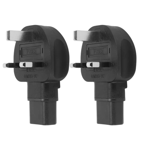 2 stk. UK-plugg til IEC320 C13 strømadapter strømledning adapterkontakt for bærbar datamaskin 100-250V
