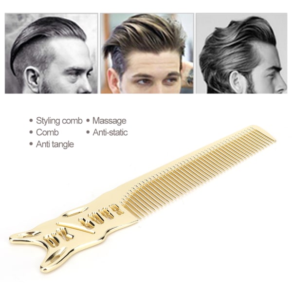 Aluminium Detangle Antistatisk kam Hodebunnsmassasje Styling Hair Kam Frisørverktøy