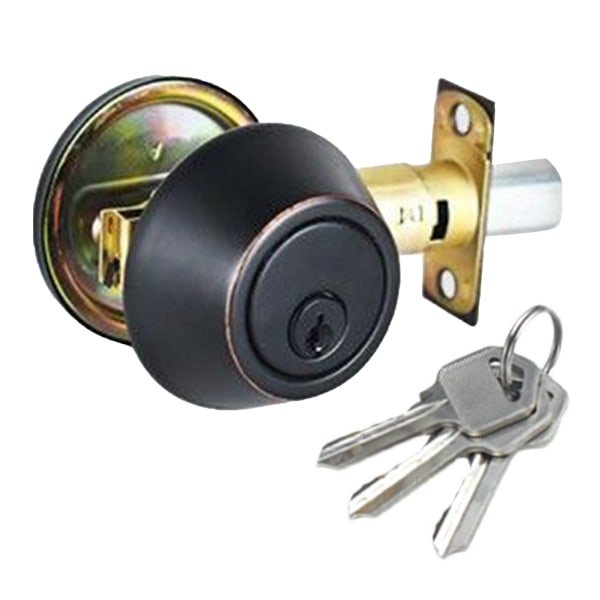 Ball Door Knob Universal Protection Classic Entrance Keyed Interior Door Knob for Home Use Black