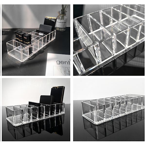 8 Slots Cosmetic Organizer -jauheen säilytyslaatikko Kotitalouksien naisten case Kosmeettisten tuotteiden säilytysastia